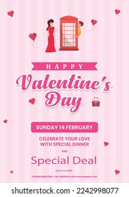 Happy valentine's day poster design template