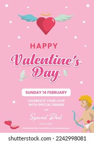 Happy valentine's day poster design template