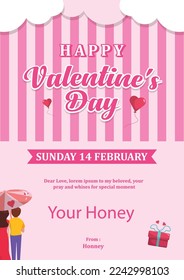 Happy valentine's day poster design template
