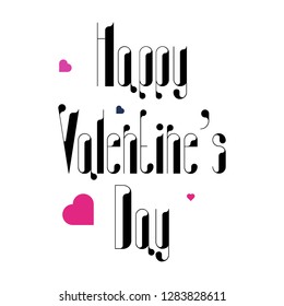 Happy Valentines Day poster with handwritten calligraphy text, an excellent template for typography isolated on white background.