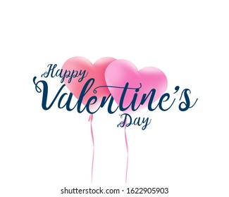 Happy Valentines Day. Poster with handwritten calligraphy text. Isolated elements on white background. Vector Illustration.