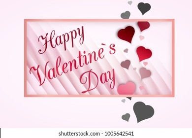 Happy valentines day poster with hearts. Pattern.  Flyer, invitation,  brochure, banner. Vector illustration. Modern wallpaper
