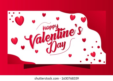 Happy Valentine's Day Poster Template Premium Vector