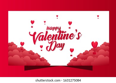 Happy Valentine's Day Poster Template Premium Vector