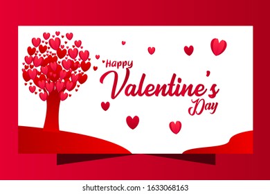 Happy Valentine's Day Poster Template Premium Vector