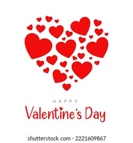 Happy Valentine's Day. Poster template. Vector illustration