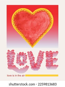 Happy Valentine's day poster template. Valentines's romantic elements collection of symbols. Vector design suitable for card, poster, banner, background, labels.