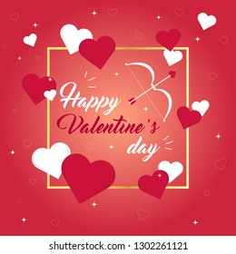 Happy Valentine's Day poster. Vector illustration.
