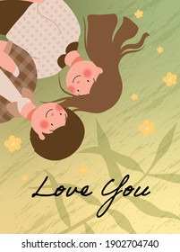 Happy Valentine's day poster with a vector illustration
