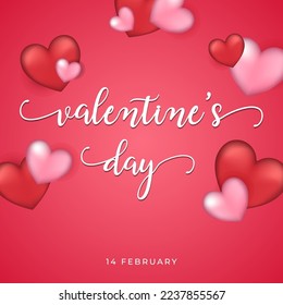 happy valentines day poster vector illustration