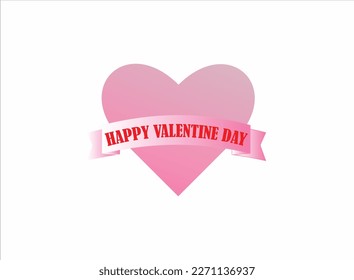 Happy Valentine's day poster or voucher. Set of pastel pink and red soft heart shape frame design. Geometric backdrop for cosmetic product display. for valentine day design Vector illustration.