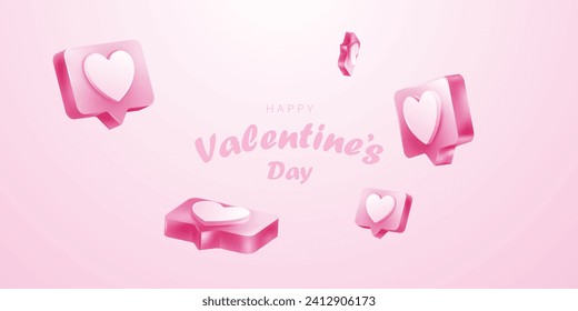 Happy Valentine's Day poster or voucher design. Beautiful background, vector illustration