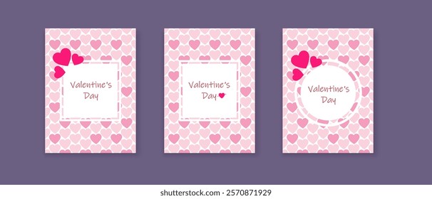 Happy Valentine's day posters. Love flyers or cards. Love greeting card. In love	
