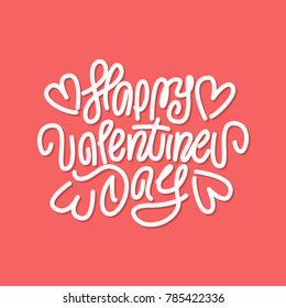 Happy Valentines Day. Premium handmade vector lettering and calligraphy phrase for invitation, greeting card, t-shirt, prints, social media, blogs and posters .Vector illustration.