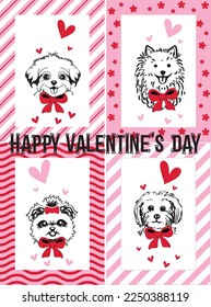 Happy Valentine's Day Puppies pets