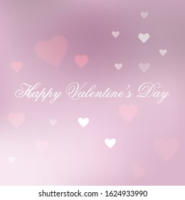 Happy Valentines Day purple love card with hearts.