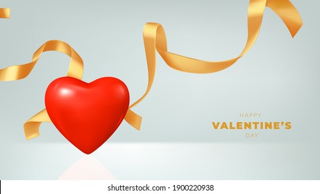 Happy valentine's day quote with holiday elements 