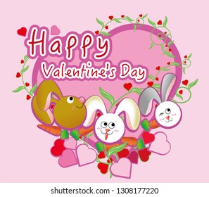 happy valentine's day with rabbit