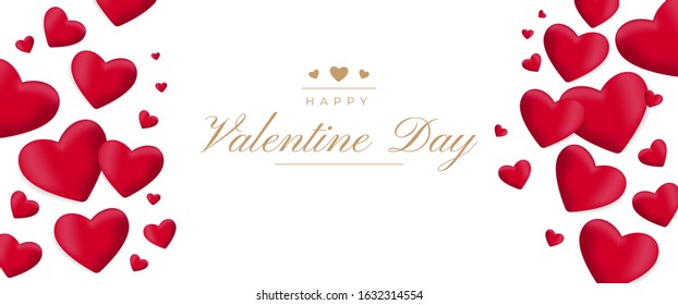 happy valentines day realistic background and love frame