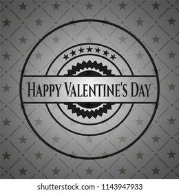 Happy Valentine's Day realistic black emblem