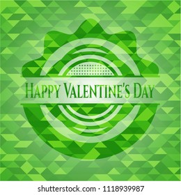 Happy Valentine's Day realistic green mosaic emblem