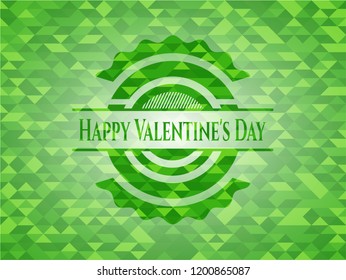 Happy Valentine's Day realistic green mosaic emblem