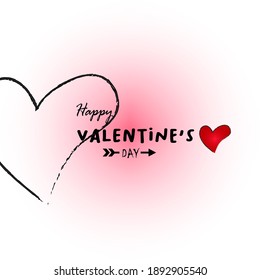 Happy Valentine's Day, Realistic Romance with red heart shape, Valentine's Day Greetings. Vector Illustration
