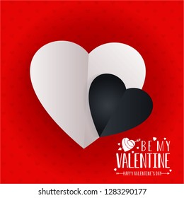 Happy Valentine's Day Red background. Vector Illustration