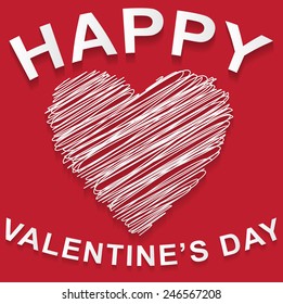 Happy Valentines Day red background vector illustration