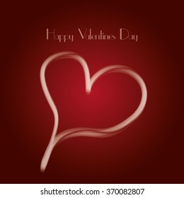 Happy Valentines Day red background with a lovely heart, stock illustration.
