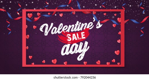 Happy Valentine's Day red banner.