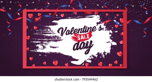 Happy Valentine's Day red banner.