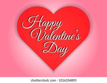 Happy valentines day red heart shape abstract background.