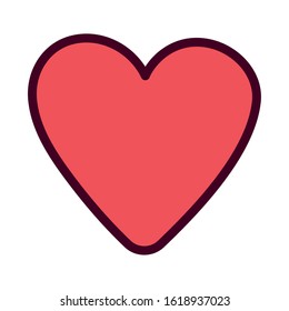 happy valentines day, red heart love romantic icon celebration vector illustration