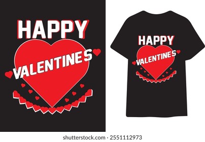 «Happy Valentines Day Red Heart Design with Love Symbols»