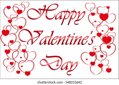 Happy Valentine's Day! Red Heart Paper Stickers Valentine's day