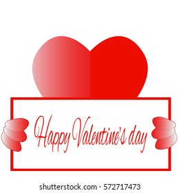 Happy Valentine's day red heart.