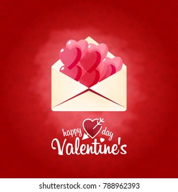 Happy Valentine's day with red pattern background