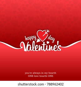 Happy Valentine's day with red pattern background