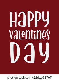 Happy Valentine's Day. red text. vector illustration. Love. heart. feelings and emotions. holiday. event. postcard, poster