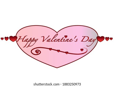 Happy Valentine's Day in red with transparent background