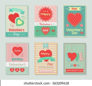 Happy valentines day retro cards