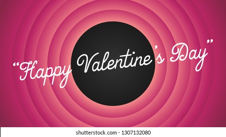 Happy Valentine's Day retro cartoon movie style background vector illustration - Vettoriale