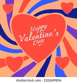 happy valentines day. retro minimalist vintage comic style background design. love