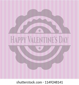 Happy Valentine's Day retro pink emblem