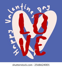 Happy Valentines Day retro posters. 14 February holiday greeting card. Modern art for wall art, social media post, banner, cover. Short phrase for valentines t shirt design