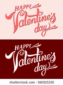 Happy Valentine's Day Retro Typography vector set 2 tone color