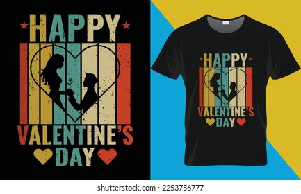 Happy valentine's day Retro Vintage t-shirt design. Valentine's Day typography vector t-shirt design.