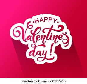 Happy Valentines Day. Retro vintage style. Brush lettering. Logos and emblems for invitation, greeting card, t-shirt, prints and posters. Vector illustration.