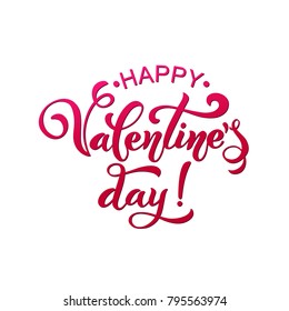 Happy Valentines Day. Retro vintage style. Brush lettering. Logos and emblems for invitation, greeting card, t-shirt, prints and posters. Vector illustration.